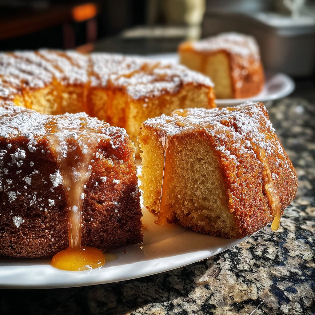 Blechkuchen mit Zitronenpudding