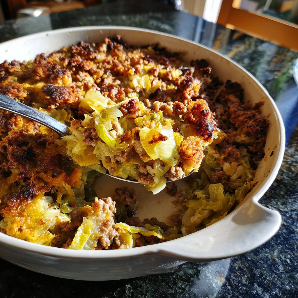 Hackfleisch Pfanne mit Lauch