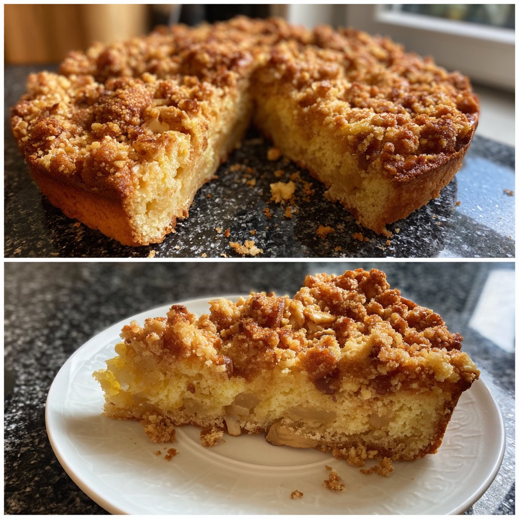 Blechkuchen mit Nussstreuseln