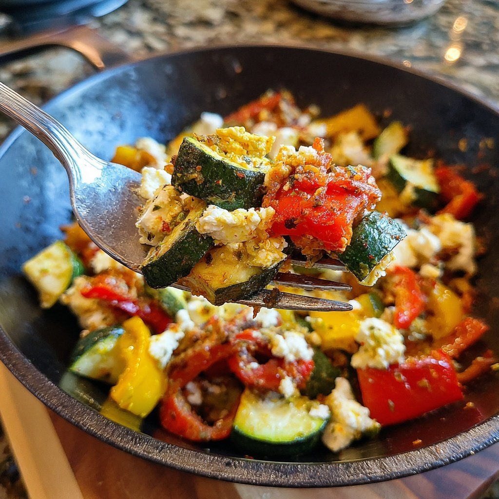 Gesund & Leicht Mediterrane Gemüsepfanne mit Feta