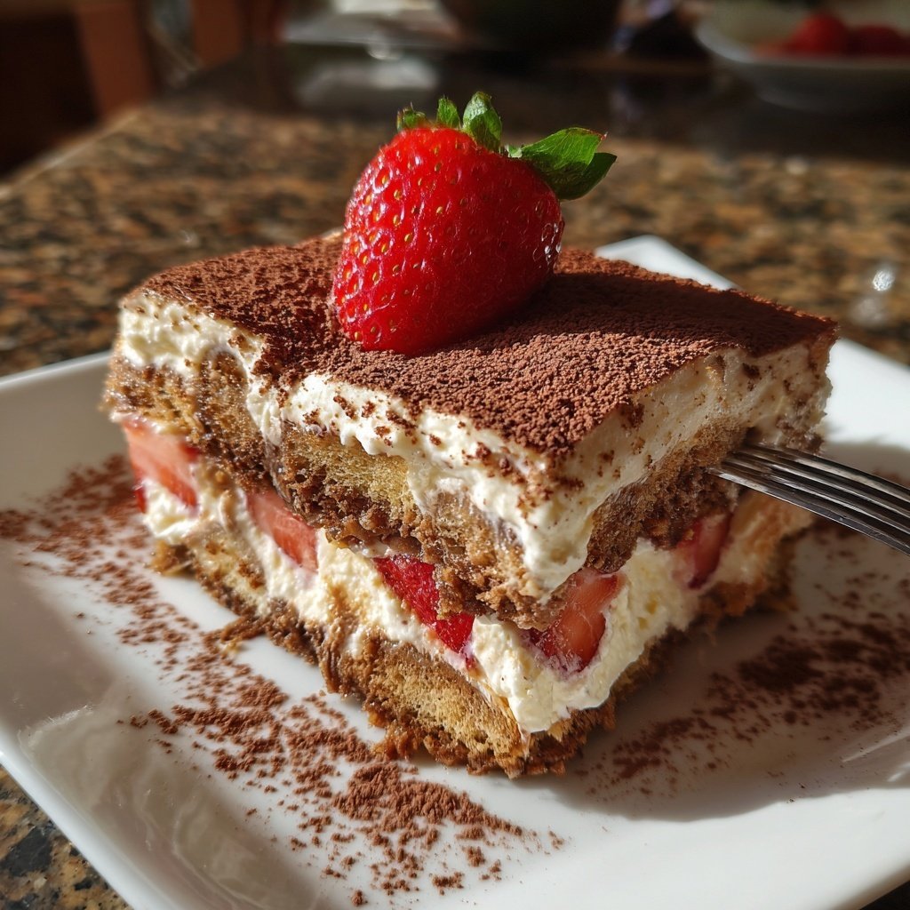 Erdbeer-Tiramisu ohne Alkohol