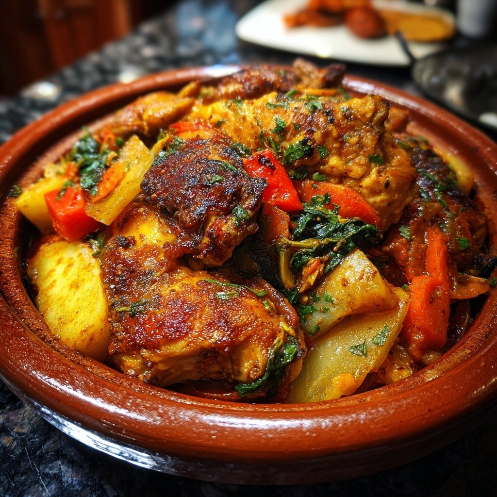 Internationale Küche Marokkanisches Hähnchen-Tagine