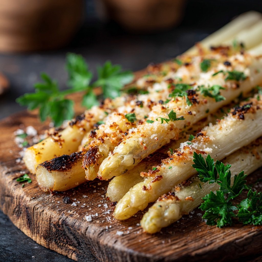 Grüner Spargel Mit Parmesan Kruste